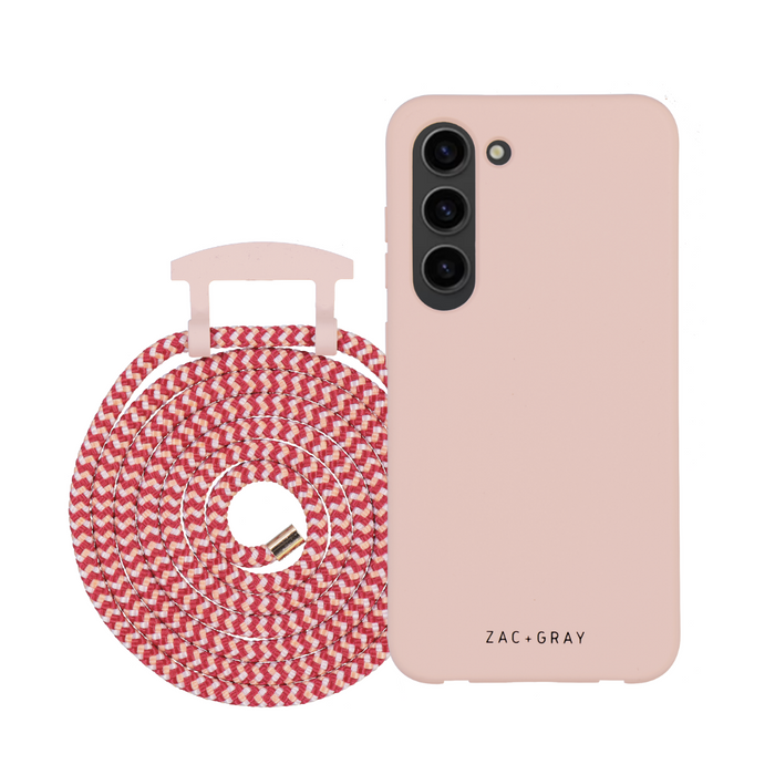 Samsung S25 ROSÉ PINK CASE + POMEGRANATE CORD