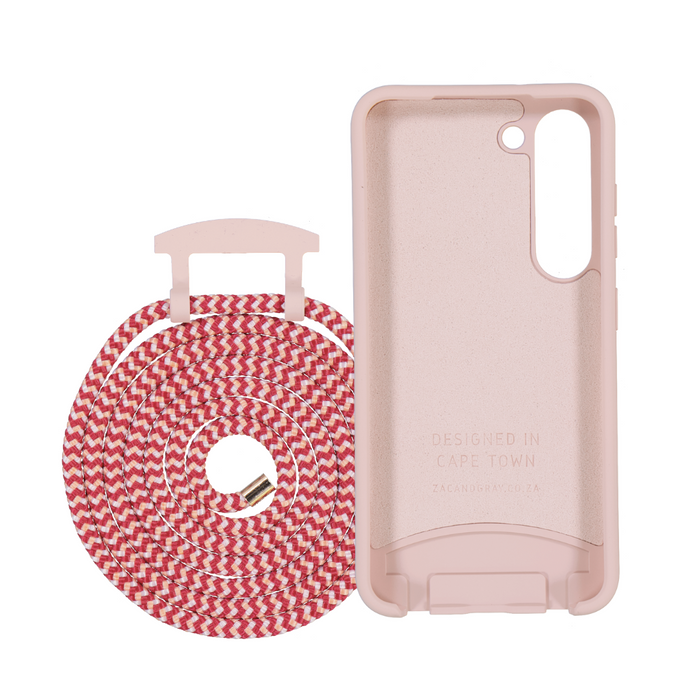 Samsung S25 ROSÉ PINK CASE + POMEGRANATE CORD