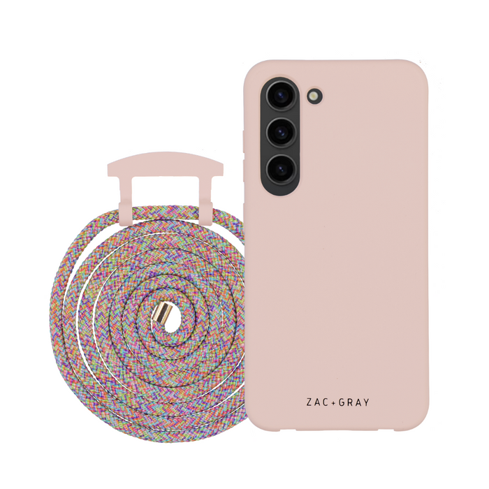 Samsung S25 ROSÉ PINK CASE + RAINBOW CORD