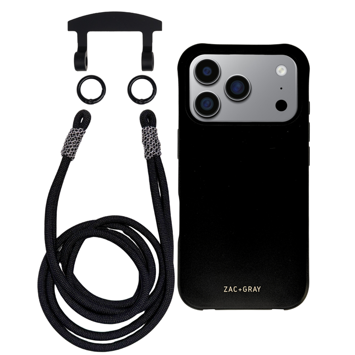 iPhone 17 Pro MIDNIGHT BLACK CASE + KNOTTED CORD
