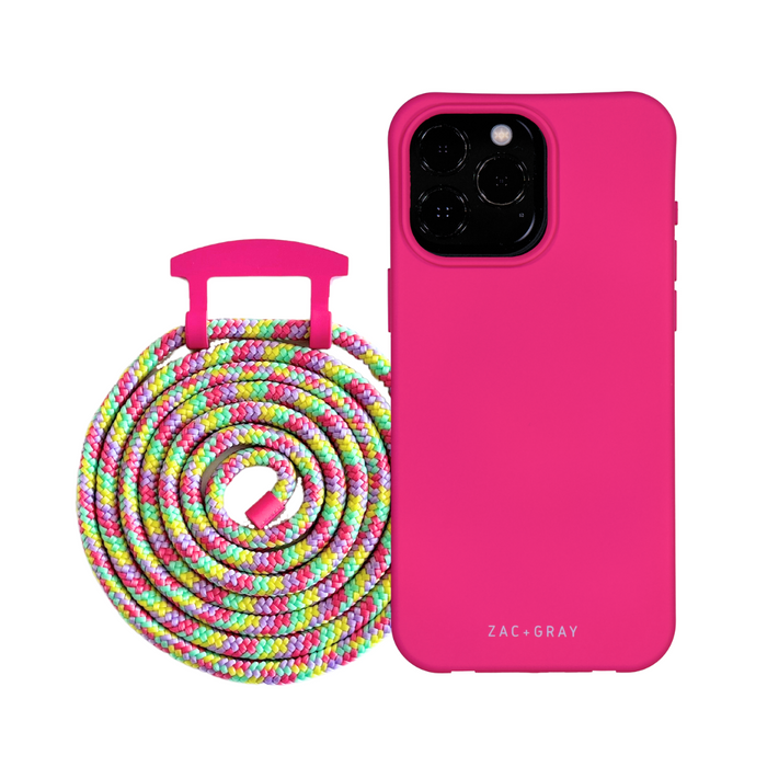 iPhone 14 Plus HOT PINK CASE + CORD