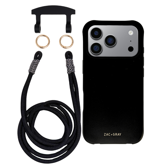 iPhone 17 Pro MIDNIGHT BLACK CASE + KNOTTED CORD