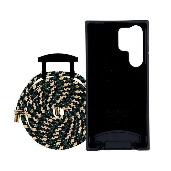 Samsung S25 Ultra MIDNIGHT BLACK CASE + FOREST CORD