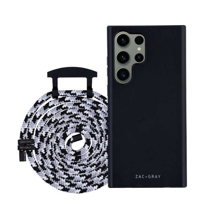 Samsung S25 Ultra MIDNIGHT BLACK CASE + GLACIER CORD