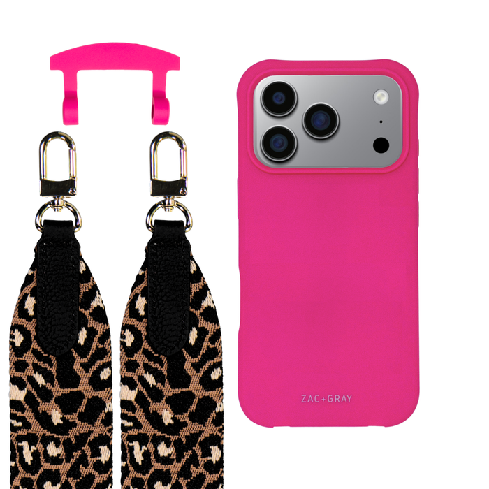 iPhone 17 Pro Max HOT PINK CASE + PATTERNED STRAP