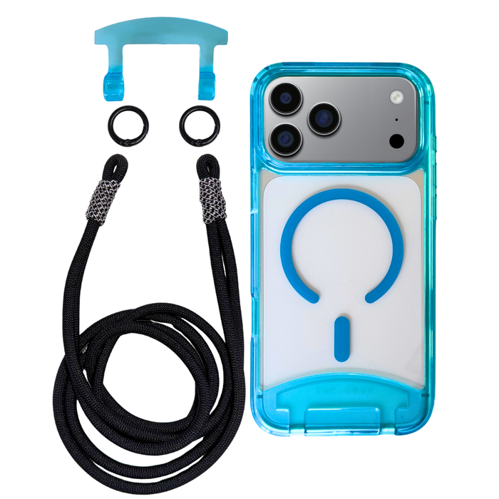 iPhone 17 Air AQUAMARINE TRANSPARENT CASE + KNOTTED CORD