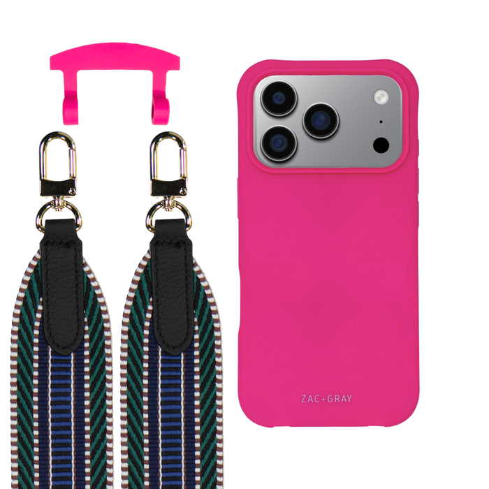 iPhone 17 Pro HOT PINK CASE + PATTERNED STRAP