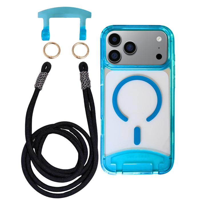 iPhone 17 Air AQUAMARINE TRANSPARENT CASE + KNOTTED CORD