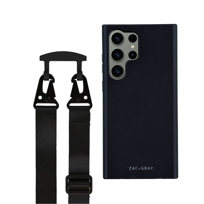 Samsung S25 Ultra MIDNIGHT BLACK CASE + MIDNIGHT BLACK STRAP