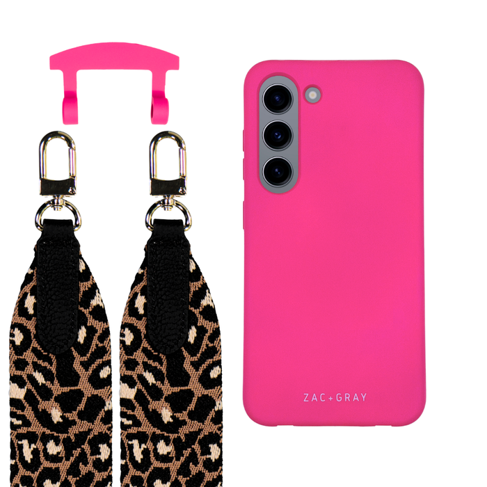 Samsung S23 HOT PINK CASE + PATTERNED STRAP