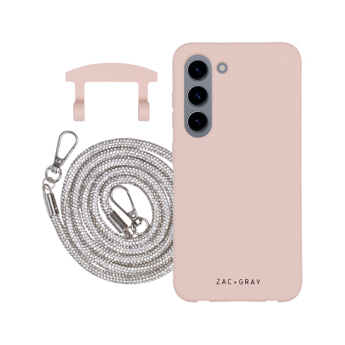 Samsung S23 Plus ROSÉ PINK CASE + CRYSTAL CORD