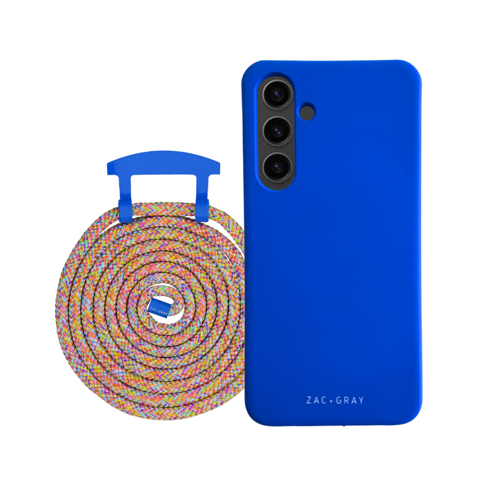 Samsung S24 COBALT BLUE CASE + RAINBOW CORD