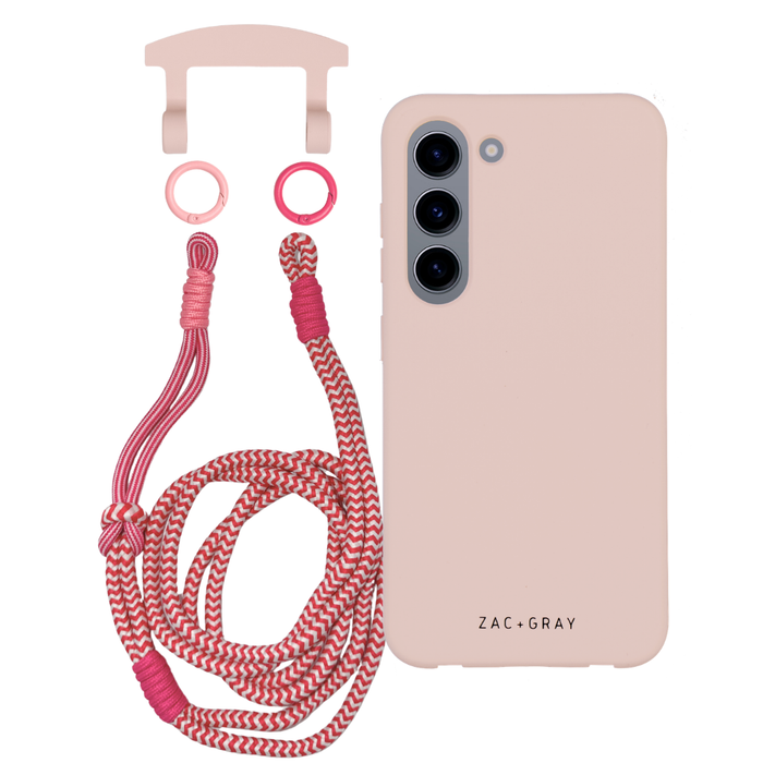 Samsung S23 ROSÉ PINK CASE + KNOTTED CORD
