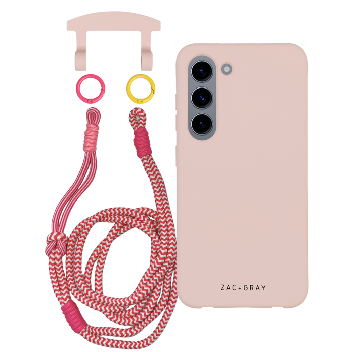 Samsung S23 ROSÉ PINK CASE + KNOTTED CORD