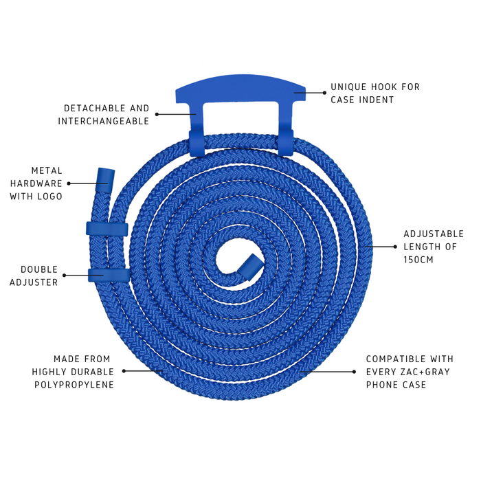 COBALT BLUE CORD WITH COBALT BLUE HOOK