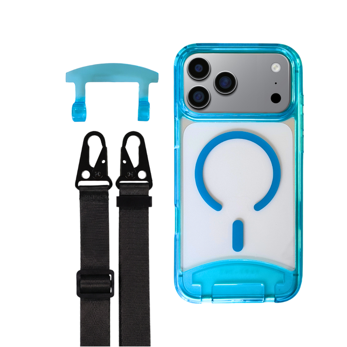 iPhone 17 Pro Max AQUAMARINE TRANSPARENT CASE + STRAP