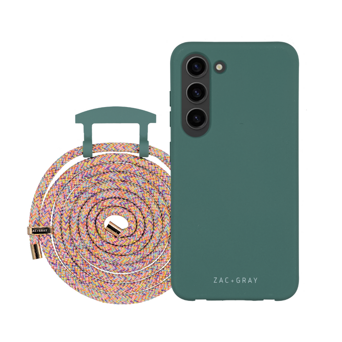 Samsung S25 TIDAL TEAL CASE + RAINBOW CORD