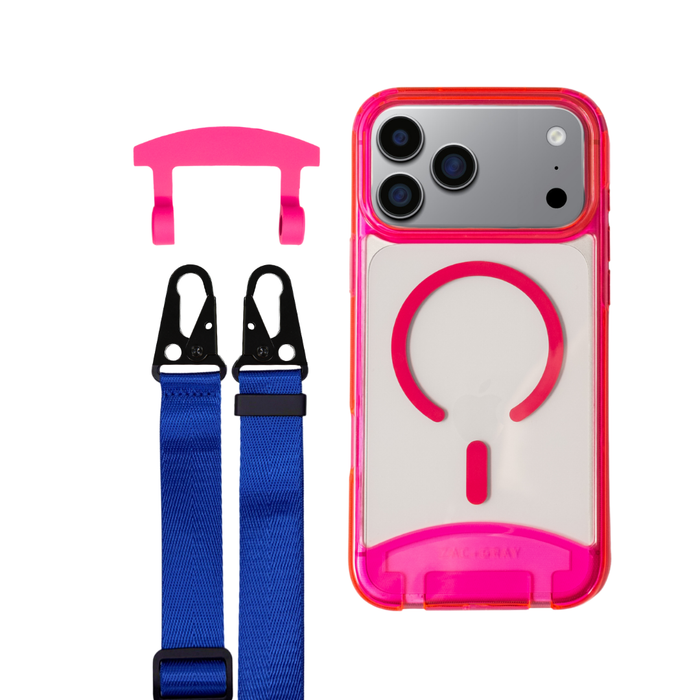 iPhone 17 Air HOT PINK TRANSPARENT CASE + STRAP