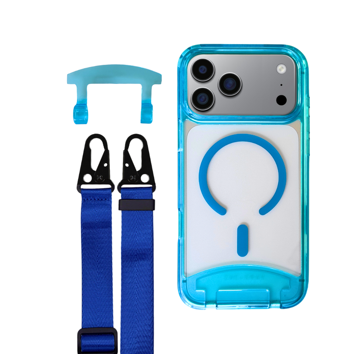 iPhone 17 Pro Max AQUAMARINE TRANSPARENT CASE + STRAP
