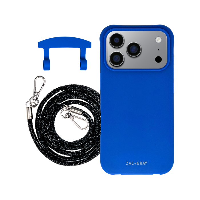 iPhone 17 Pro Max COBALT BLUE CASE + CRYSTAL CORD