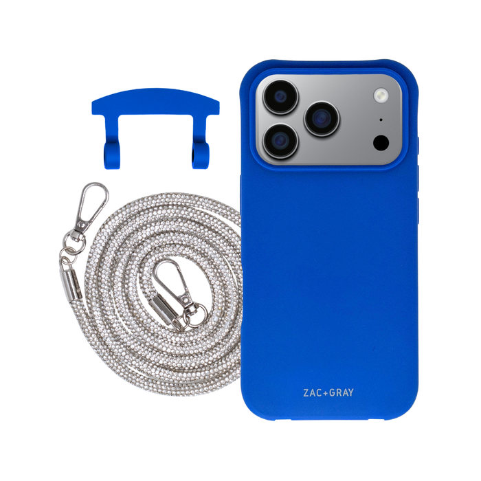 iPhone 17 Pro Max COBALT BLUE CASE + CRYSTAL CORD