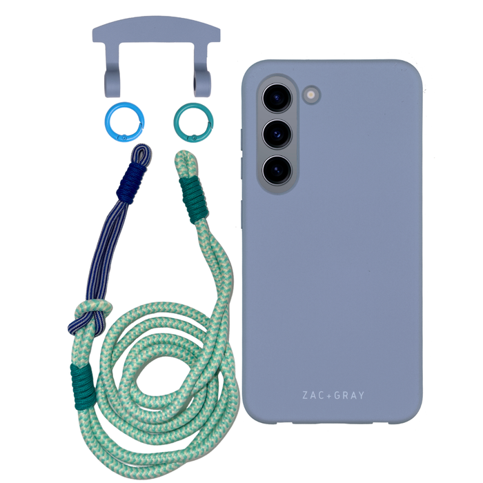 Samsung S23 BLUE FOG CASE + KNOTTED CORD