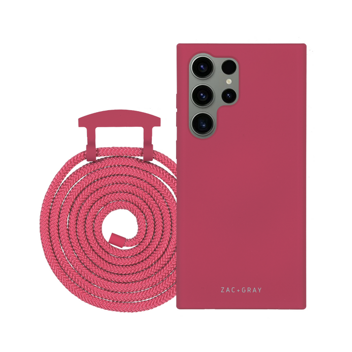 Samsung S25 Ultra RASPBERRY RED CASE + RASPBERRY RED CORD