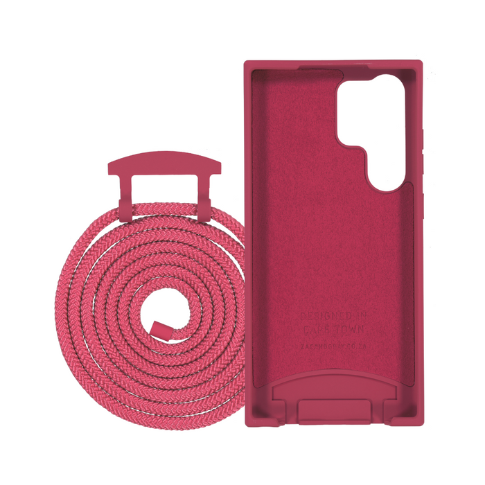 Samsung S25 Ultra RASPBERRY RED CASE + RASPBERRY RED CORD