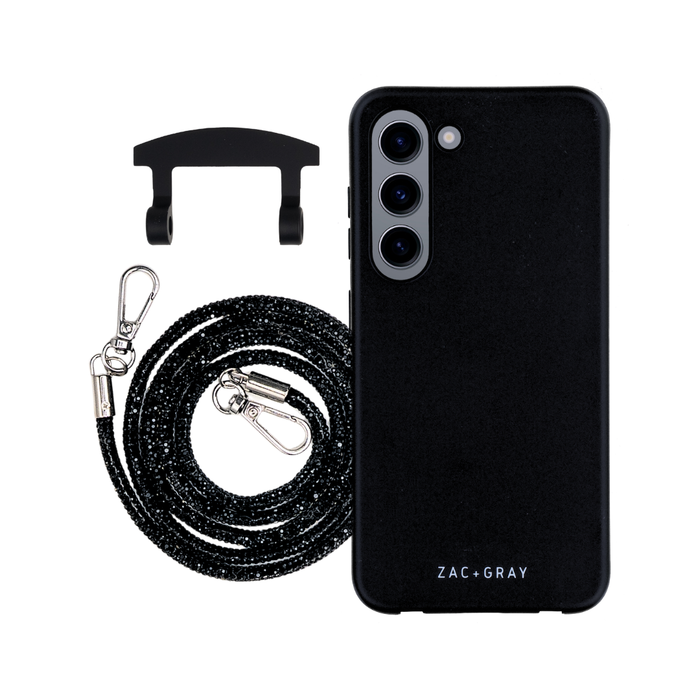 Samsung S23 Plus MIDNIGHT BLACK CASE + CRYSTAL CORD