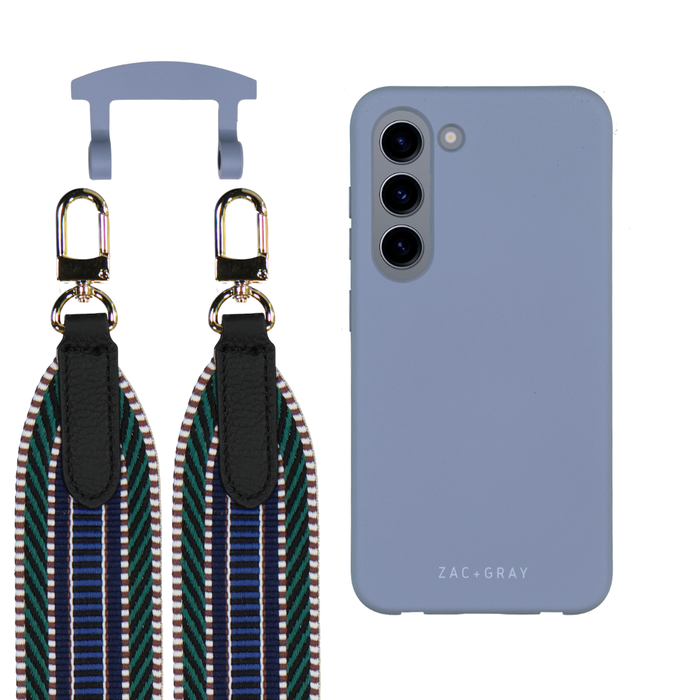 Samsung S23 Plus BLUE FOG CASE + PATTERNED STRAP