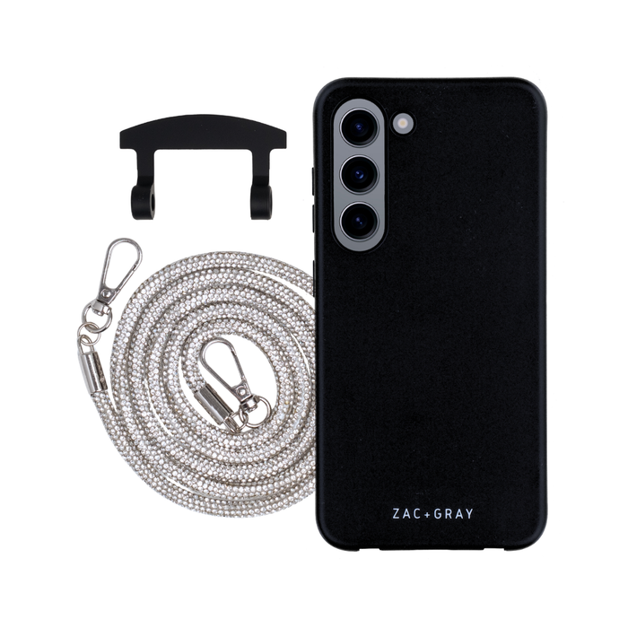 Samsung S23 Plus MIDNIGHT BLACK CASE + CRYSTAL CORD